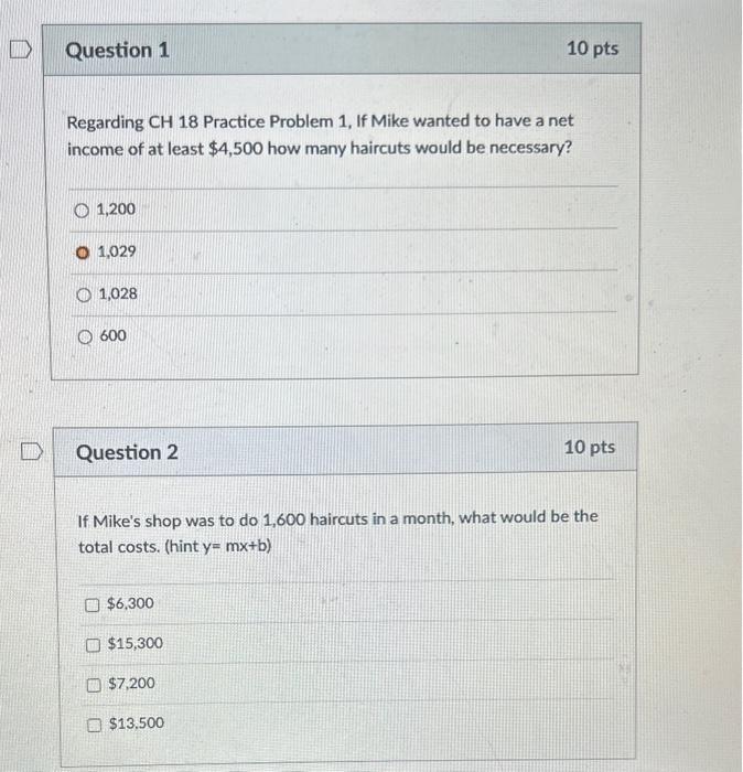  Regarding CH 18 Practice Problem 1, If Mike wanted to have