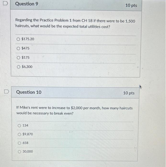 month, what would be the total costs. (hint y=mx+b) $6,300$15,300$7,200$13,500 If Mike's