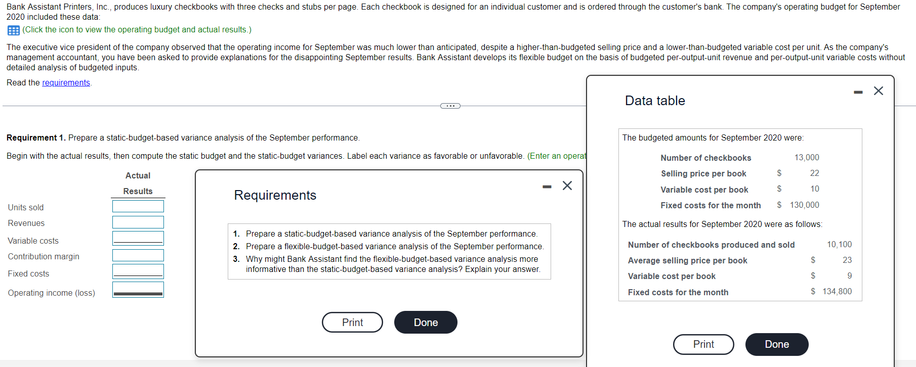 Please do all the requirements 2020 included these data: (Click the icon