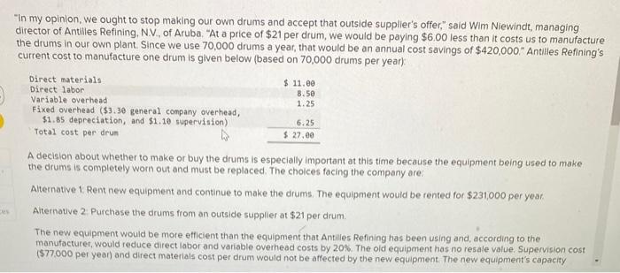 please answer "In my opinion, we ought to stop making our own