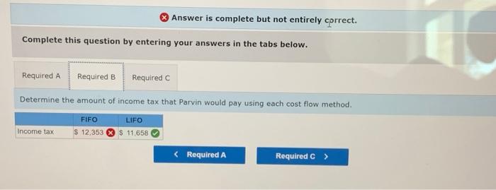 affect financial statements The following information pertains to the inventory of Parvin