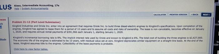  i need help LUS kleso, Intermediate Accounting, 170 CALCULATOR PRINTER VERSION
