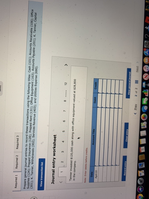 called Linkworks and completed the following transactions in its first month of