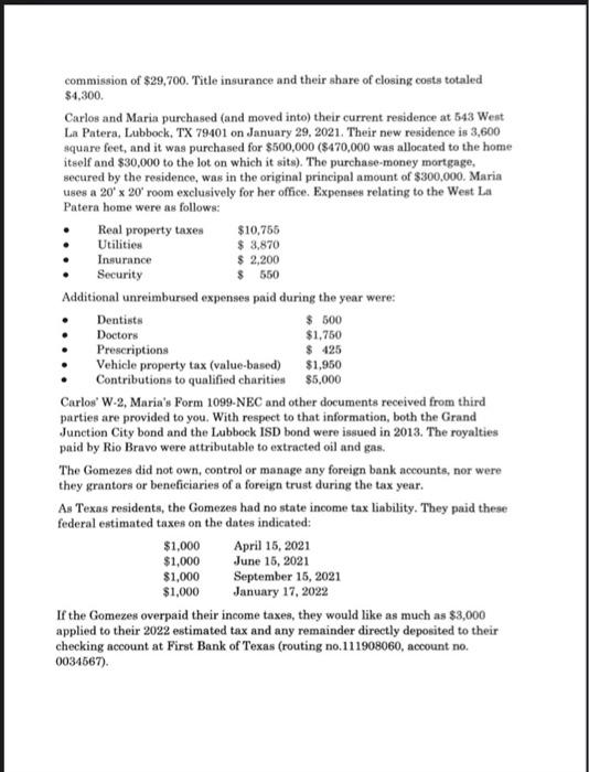 ACCT 324 - Fall 2022 2021 Individual Income Tax Return Please complete
