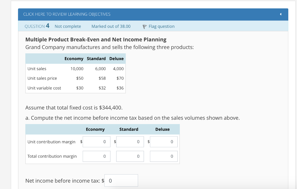 out of 5.00 P Flag question Net Income Planning Superior Corporation sells