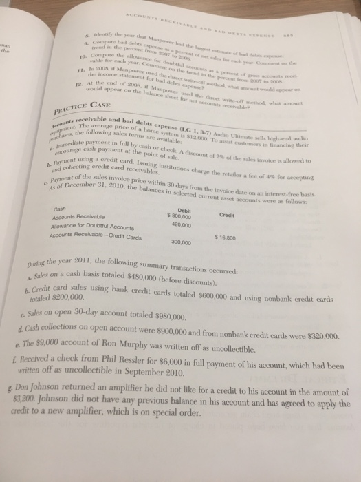  The practice case. Answer the 1, 2, 3 on Page 304