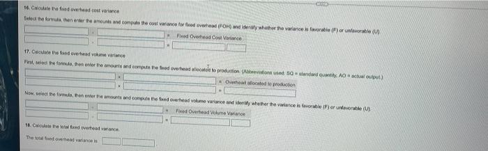 overhead cost standard Budgeted fixed overhead Actual cost of fixed overhead $8,190