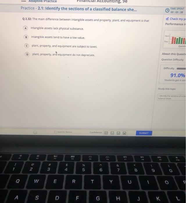  Adaptive Practice Accounting, Se Practice - 2.1: Identify the sections of