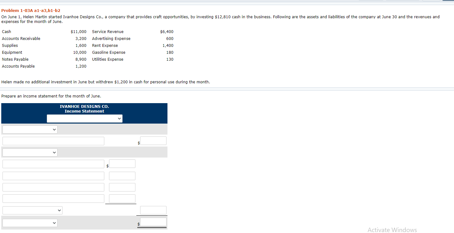 Question was attempted, wrong answers were given for BOTH owner equity statements,