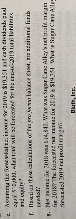 Tine now realizes he should also complete a pro forma balance sheet.