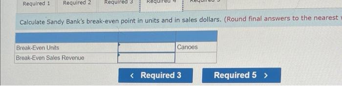 the contribution margin ratio. 3. This year Sandy Bank expects to sell