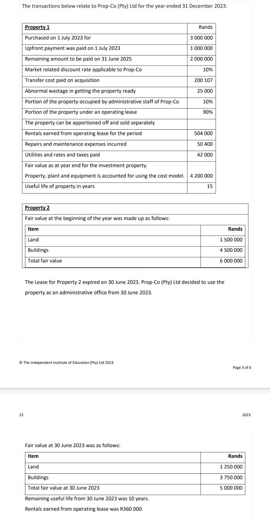 depreciated on the straight-line basis. - All valuations were done by a