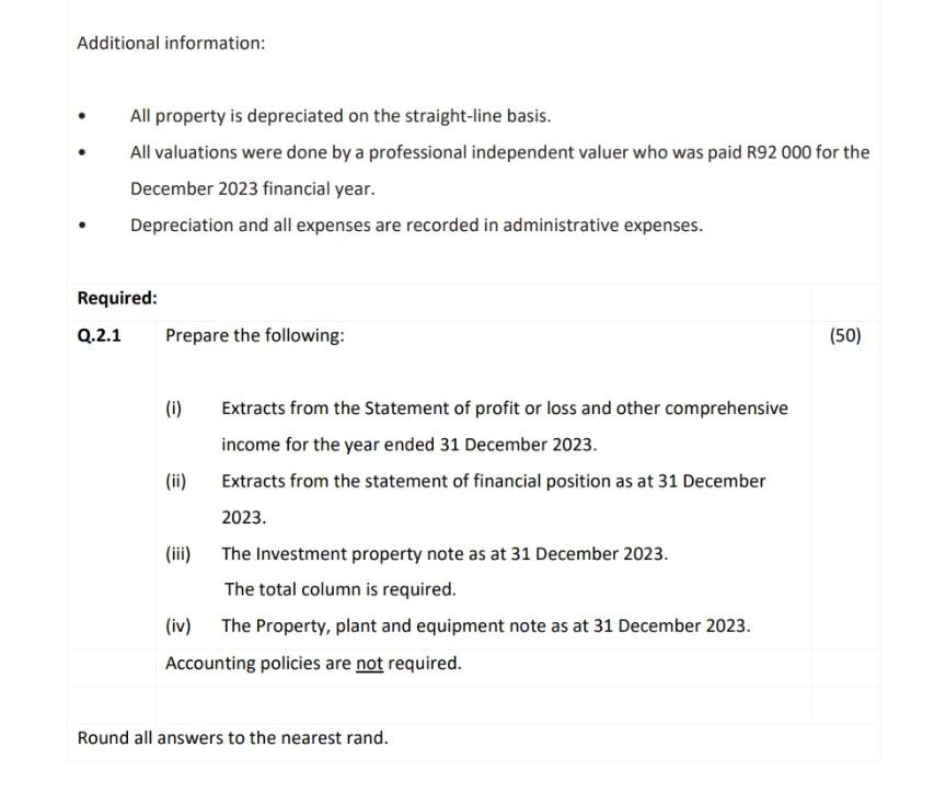 year. - Depreciation and all expenses are recorded in administrative expenses. Required: