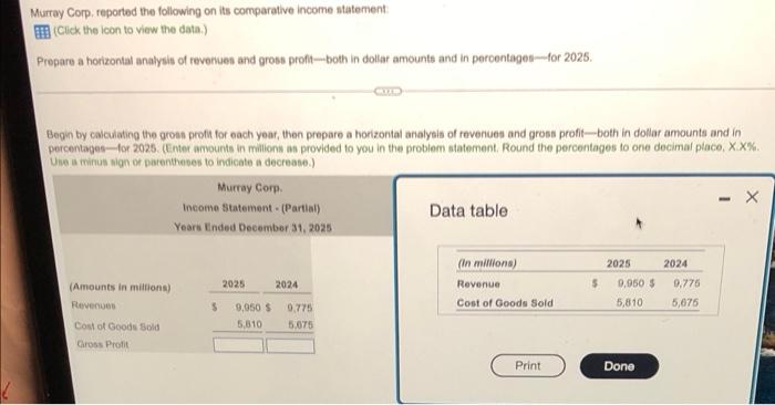 please answer as many as possible!! THANKS! Murray Corp, reported the following