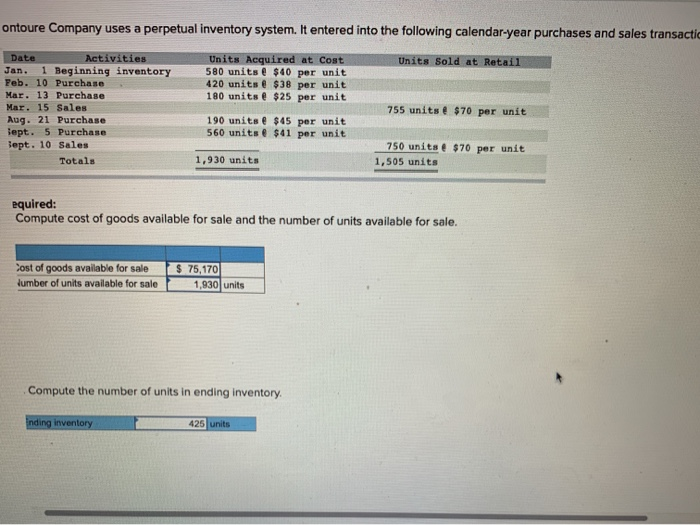  compute the cost assigned to ending invetory using specific identification. ontoure