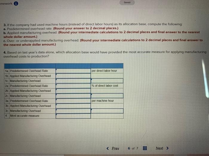 Overhead [LO 2-3, 2-5) Amberjack Company is trying to decide on an