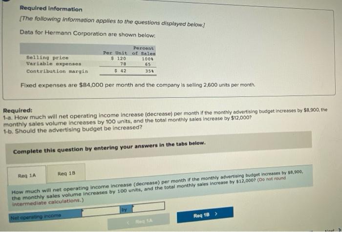 Please fill in the chart and answer the question. Required Information [The