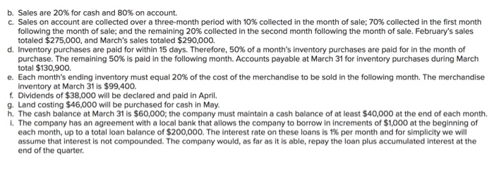 solve below Garden Sales, Inc., sells garden supplies. Management is planning its