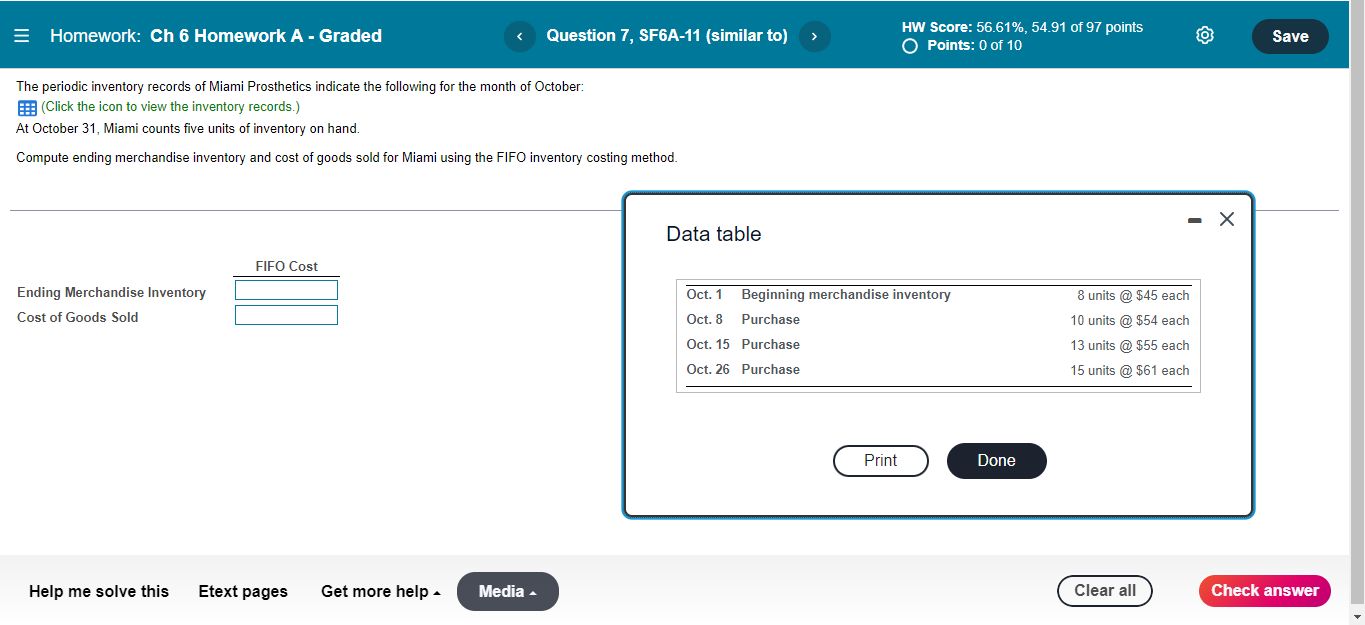 points Points: 1.67 of 10 Save Van Dyke Pool Supplies' merchandise inventory