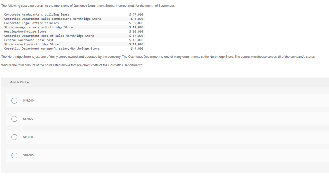 and direct materials. all manufacturing costs except direct labor. all direct material,