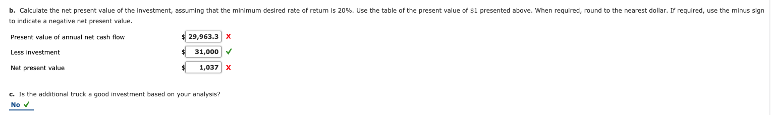 a minimum acceptable rate of return of 10%. Use the Present Value