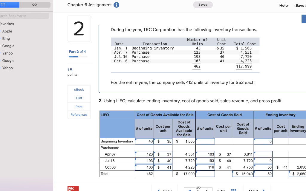 Chapter 6 Assignment Saved Help Save -arch Bookmarks 2 During the