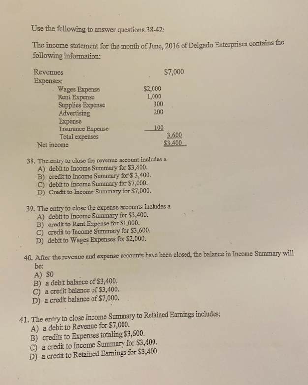  Please help and explain why Use the following to answer questions