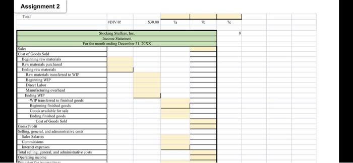 profit, calculate tan materials invemary al coif a. beginning b. purchases e.