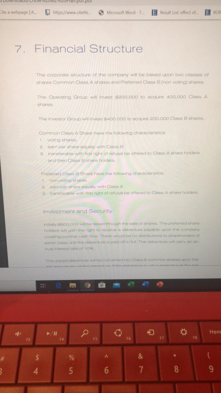 Not flaggedFlag question Question text In reference to the Chow business plan,