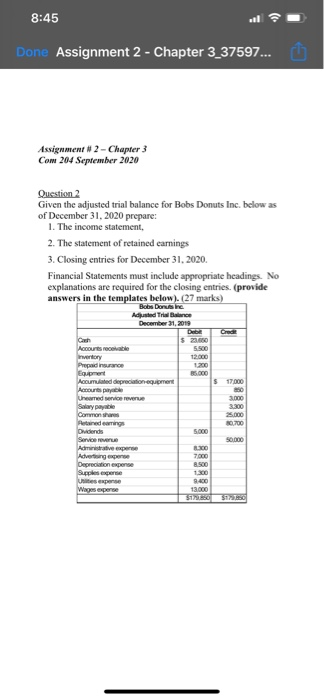  8:45 Done Assignment 2 - Chapter 3_37597... Assignment #2 - Chapter