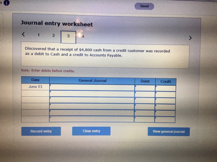 the ledger. June 1 Discovered that a purchase of supplies for $898