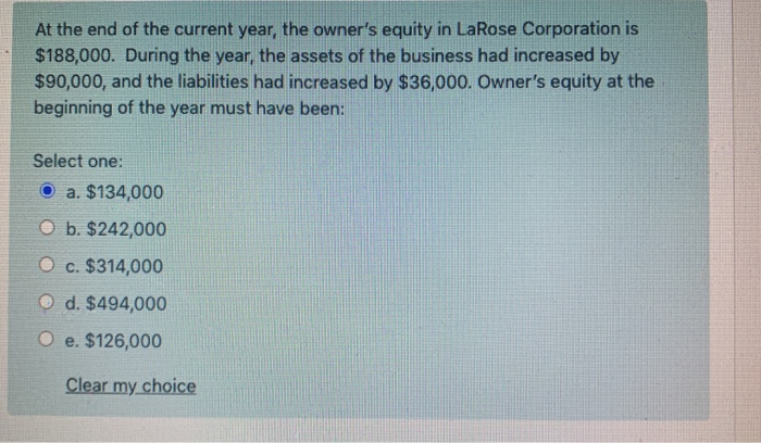 O c. Overstates expenses O d. Understates assets O e. Overstates assets