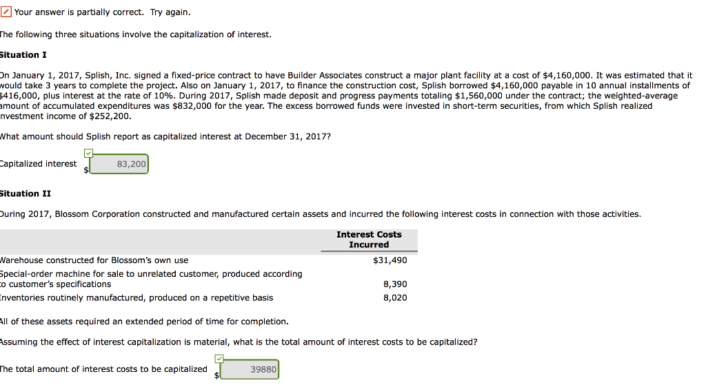  Your answer is partially correct. Try again. The following three situations