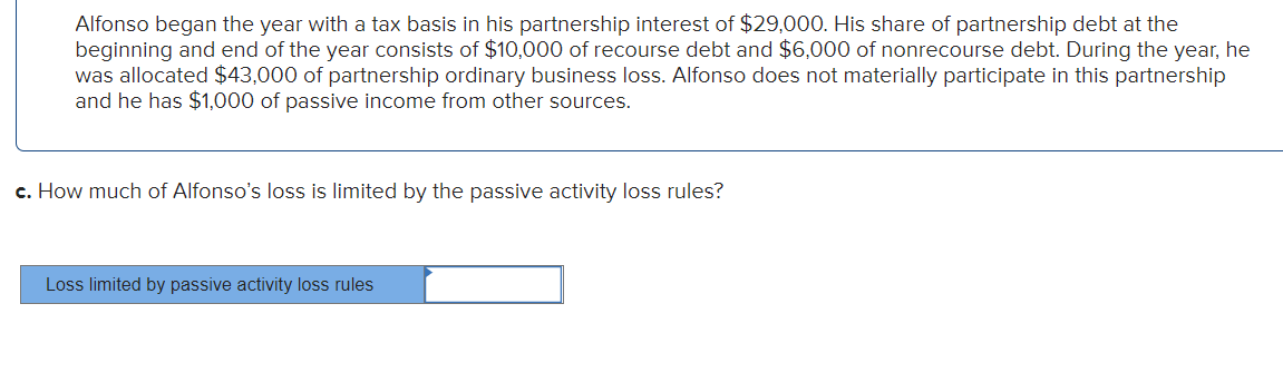the year with a tax basis in his partnership interest of $29,000.