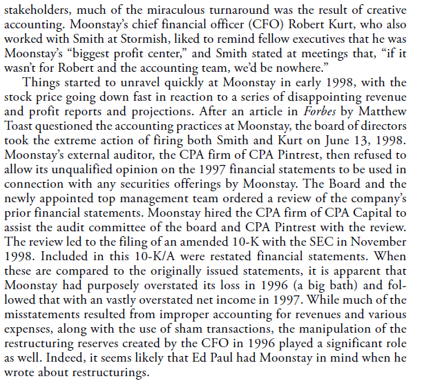 textbook. What might by the nature of Moonstrays Violation of FASB Statement