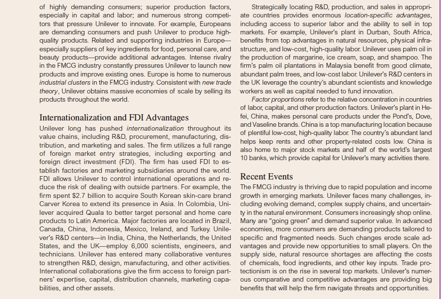 (FDI)? 2) How can Unilever ensure that that its FDI ventures succeed?