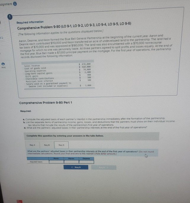 LO 9-4, LO 9-5, LO 9-6) The following information applies to the