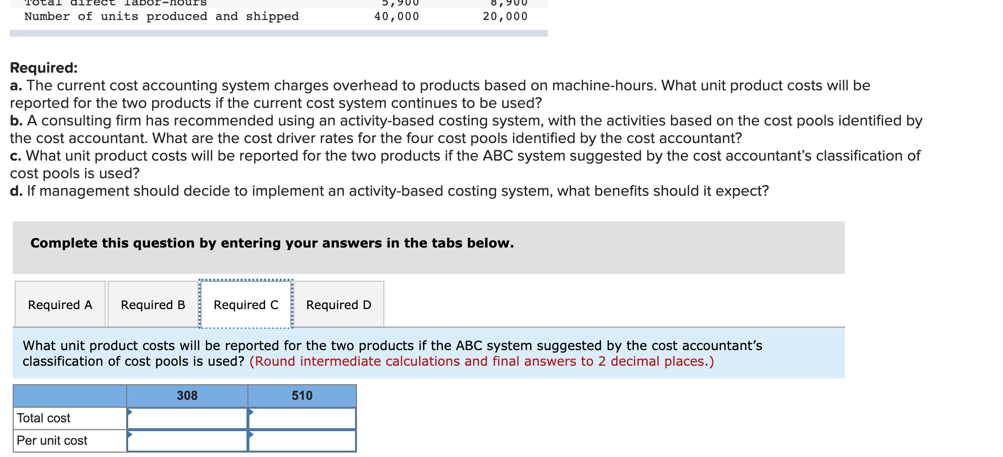 plants at MM use an ABC system, but UM has always used