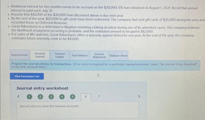  answer 6 and 7. thankyou - Additional interest for five months