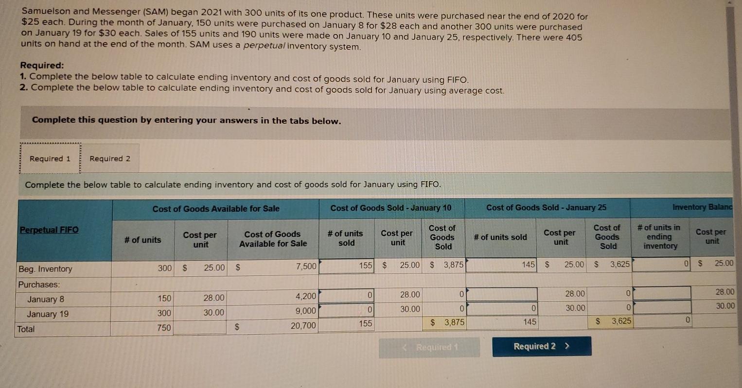  please answer both requirements and show work. thank you Samuelson and
