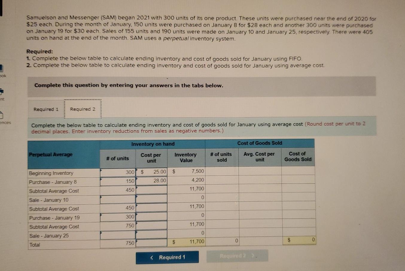 Messenger (SAM) began 2021 with 300 units of its one product. These