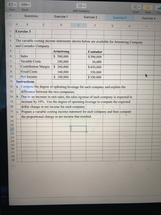  v 125% View Zoom Insert Add Category Exercise 2 Table Cha