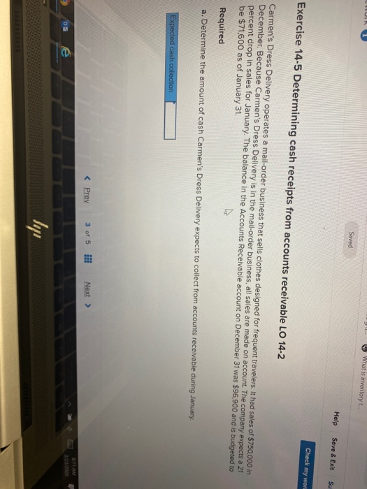  g. 9 What is inventoryt Saved Help Save & Exit Su