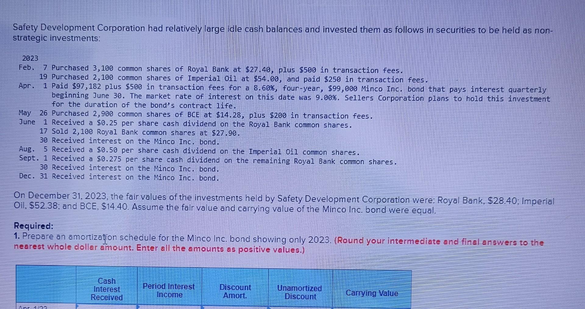 please answer this question 2. Safety Development Corporation had relatively large