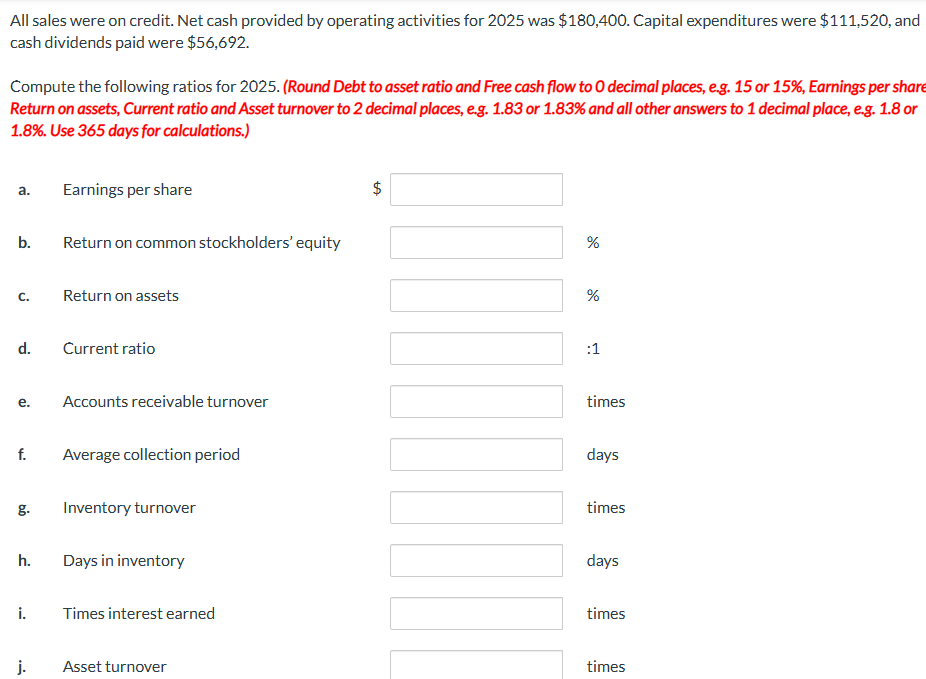 measures for 2025. (Round Earnings per share to 2 decimal places, e.g.