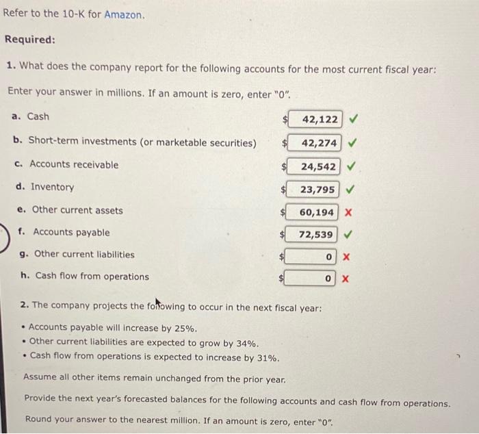  Refer to the 10-K for Amazon. Required: 1. What does the