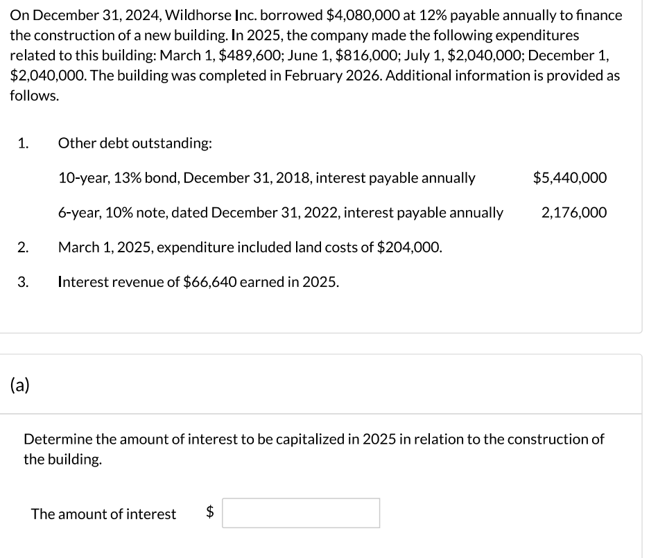 Please Show working math so I may learn. On December 31,2024