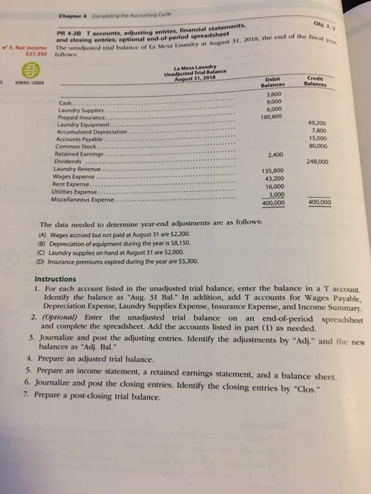  Chapter 4 Completing the Accounting Cycle Obj 2, 3 PR 4-38