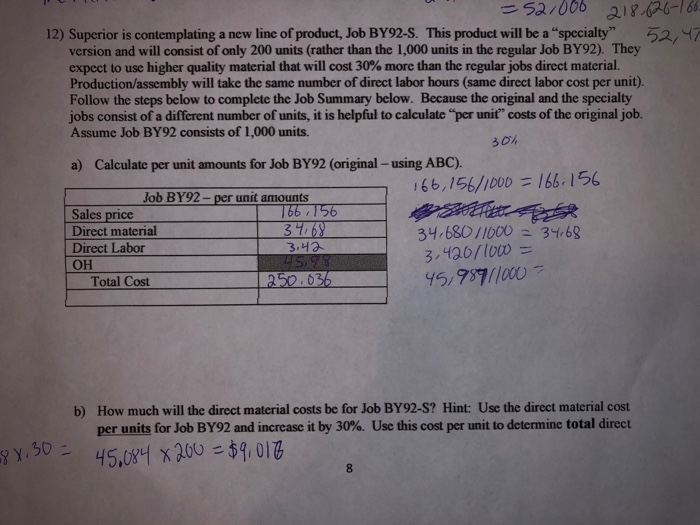  need help solving 12 a) b) c) and d) all info