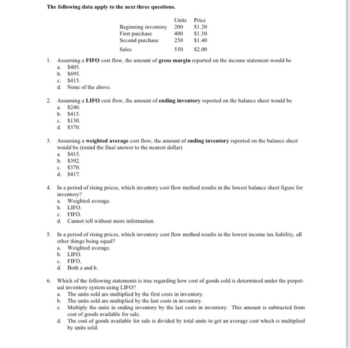 assume the store manager cannot identify which bed was sold Required Determine